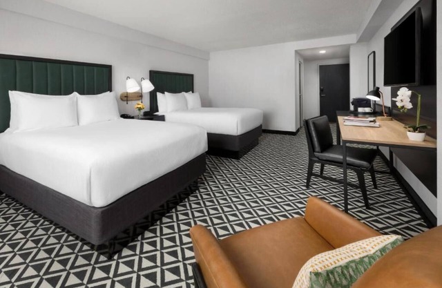 Two Double Beds Interior at Arcadian Hotel! Near Boston Marathon Route!