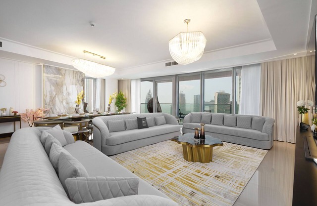 Ultra Chic High-Floor Apt w/Direct Burj Khalifa & Fountains Views