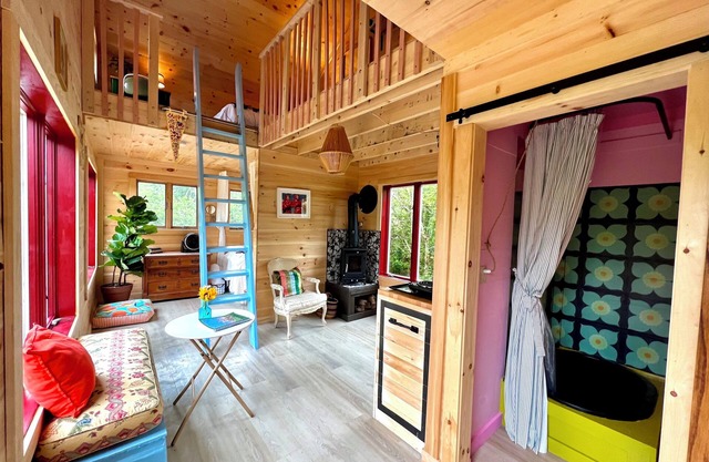 Unique, Colorful Off-grid Cabin