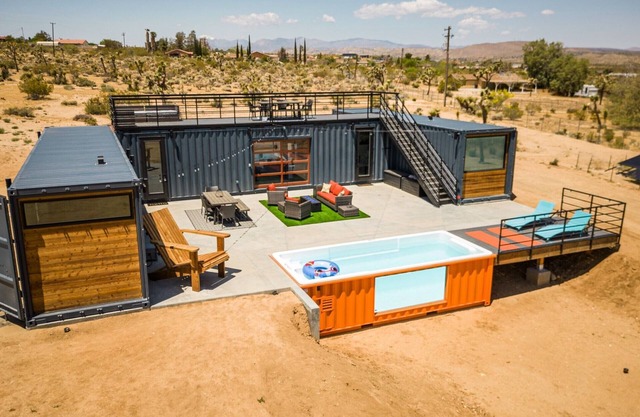 Unique one of a kind container home, Heated Pool, Mtn Views, Huge Outdoor Deck