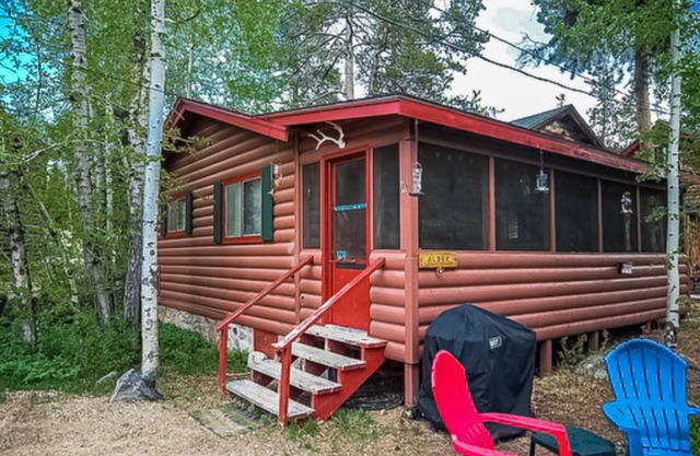 Updated cabin with a screened patio, washer/dryer, & fireplace