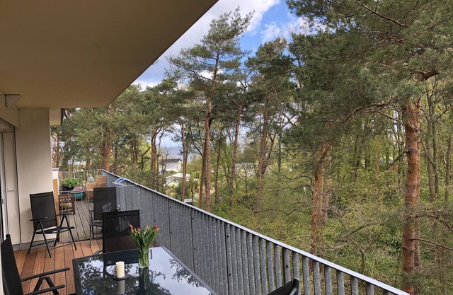 Vacation apartment-27 m² gr. Terrace - close to the beach, free of charge. WLAN and swimming pool + sauna