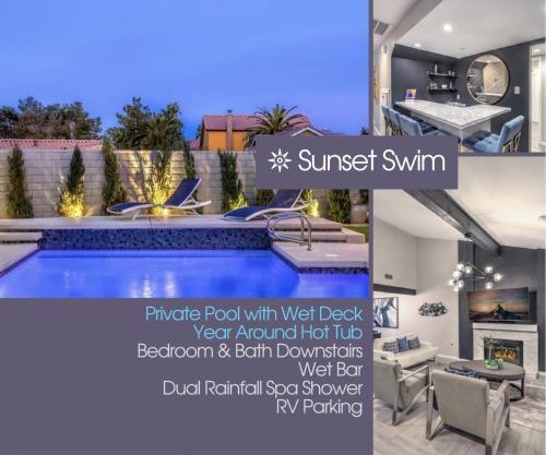 Vegas Pool w Wetdeck, Jacuzzi, Wetbar, BBQ, 15 min to Strip