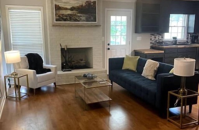 Warm and cozy four bedroom home with fireplace.