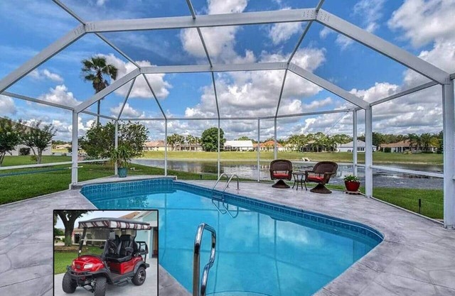 Waterfront, Heated Pool, Golf Cart, & 2 King Beds