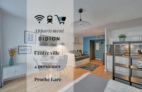 Gares Apartment | 063 - Studio Didion, Centre Gare St Roch, Clim, Balcon,4pers