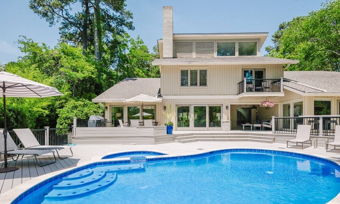 Baynard Oaks House | 1 Baynard Park - Sea Pines, Lagoon Views, Elegant and Modern!