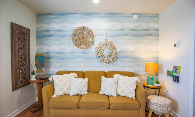 Folly Beach Condo | 1 min to Beach. Artistic & Relaxing Condo Located in the Heart of Fun-Filled Folly Beach. W/Parking.