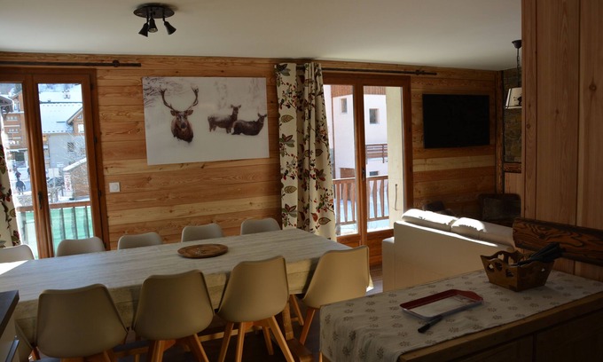 Valloire Apartment | 100 m2 le col des Rochilles/10 people 4 * in the center of Valloire