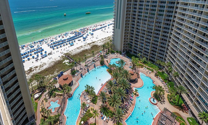 Panama City Beach Resort | 1922 Pool & Beach views, w/two parking passes, spectacular lagoon-style pool