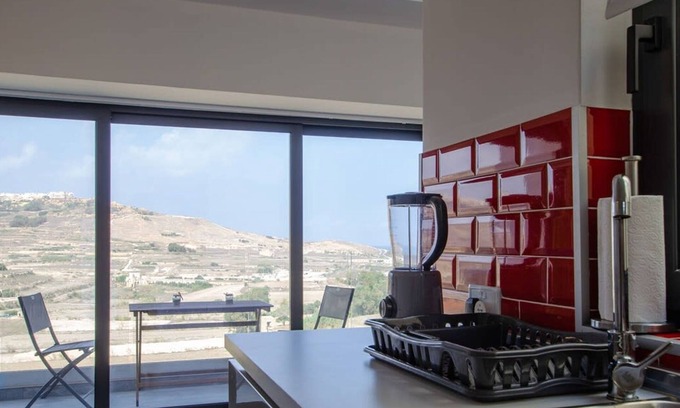 Marsalforn Apartment | 2 Bed Apartment w Distant Sea and Country Views