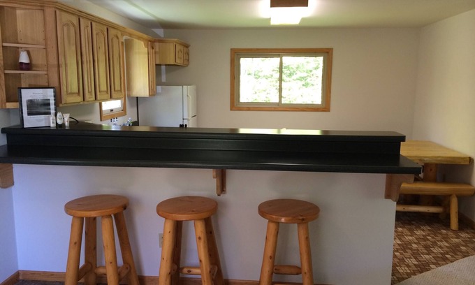 Cheboygan House | 2 bed home secluded on a wooden lot, 5 minutes from Mackinaw City! Sleeps 7-10!