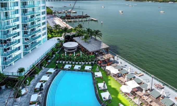 West Avenue Apartment | 2 King Bed Suite | Mondrian Hotel BayView Star Island | Resort Access + Balcony @ Mondrian SoBe Hotel. Luxury bay front resort known for its Art Deco glamour, lush pool deck, and sweeping views of Star Island and Downtown Miami, near everything.