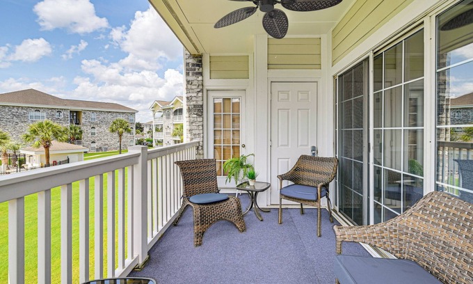 Central Myrtle Beach Condo | 2 Mi to Beach: Pool-View Myrtle Beach Escape!