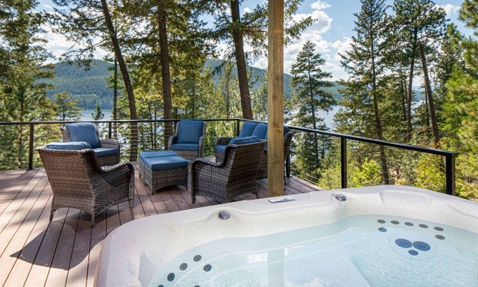 Whitefish House | 2022 Modern Whitefish Lake Home with Private Hot Tub and Stunning Lake Views!