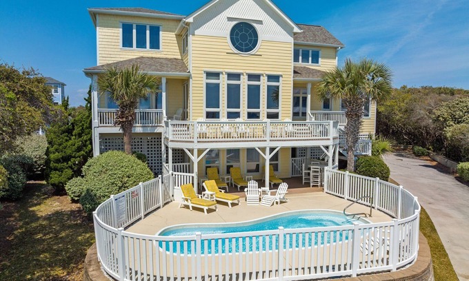 Emerald Isle House | 2nd Row Oceanview, private pool, elevator, golf cart, and easy beach access.