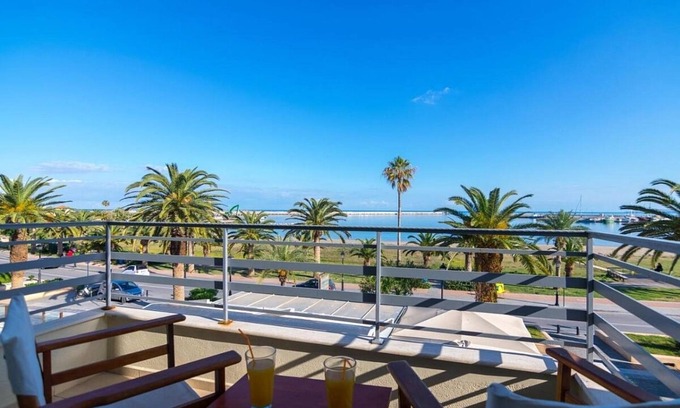 Rethymno Apartment | 3-Bedroom Seafront Maisonette, A/C, Balcony & 2 Terraces with Amazing Views of Rethymno City & Beach