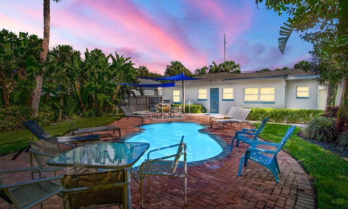 Clearwater Beach House | 4-Bed Coastal Retreat: Heated Pool, 200 Steps to Beach, Walk to Fun!