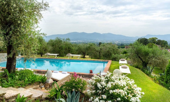 Capannori Villa | 7 Bedrooms Luxury Farmhouse in LUCCA, Outdoor and Indoor Heated Swimming Pools