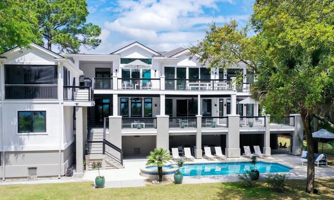 Hilton Head House | 9 Juniper ~ Luxury Ocean Front Home | Private Beach Path
