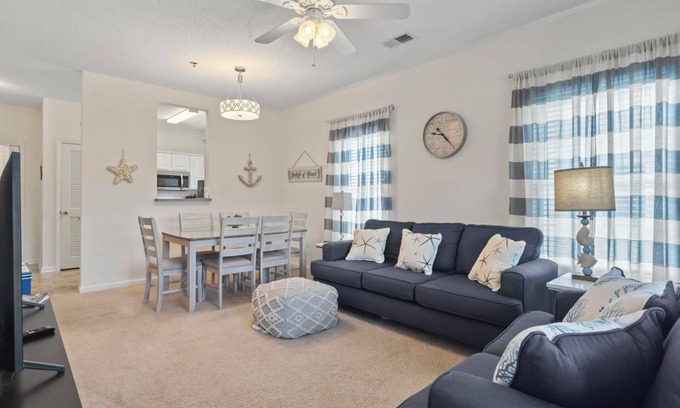Surfside Beach Condo | 90-Day Rental, Charming 2-bedroom condo in Surfside Beach with AC