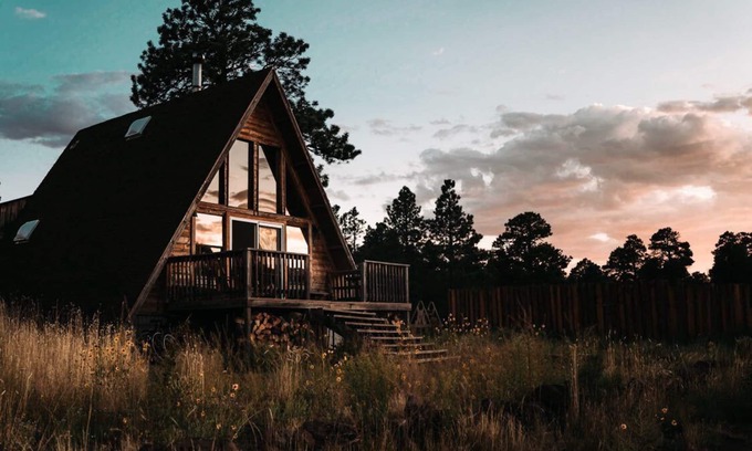 Flagstaff Cabin | A-Frame Mountain View Cabin with loft on 1.5 acres in Coconino National Forest