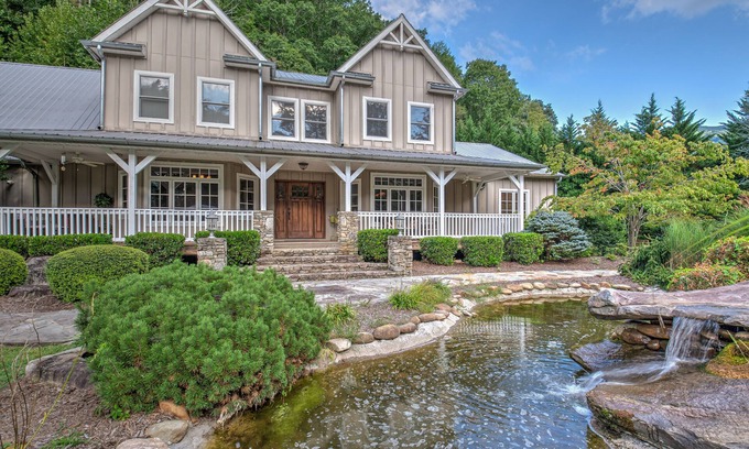 Maggie Valley House | A Stunning Creekside Home, Breathtaking Waterfeatures to Enjoy from Every Window