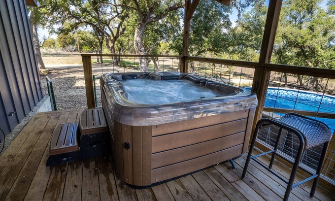 Fischer House | Adorable Pet Friendly Cottage with Private Pool, Hot Tub, and Fire Pit!