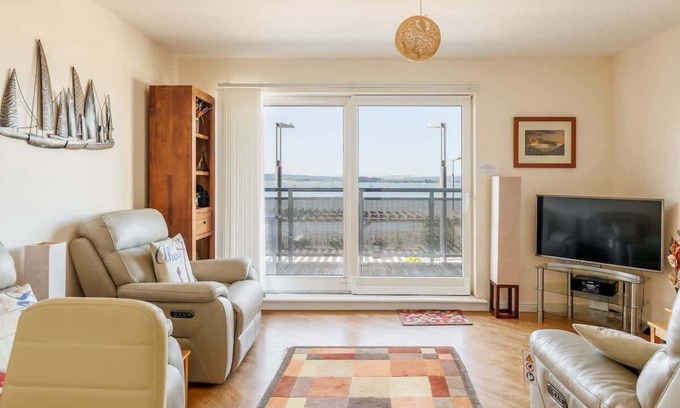 Hamworthy Apartment | Ahoy - Balcony with Beautiful Harbour Views