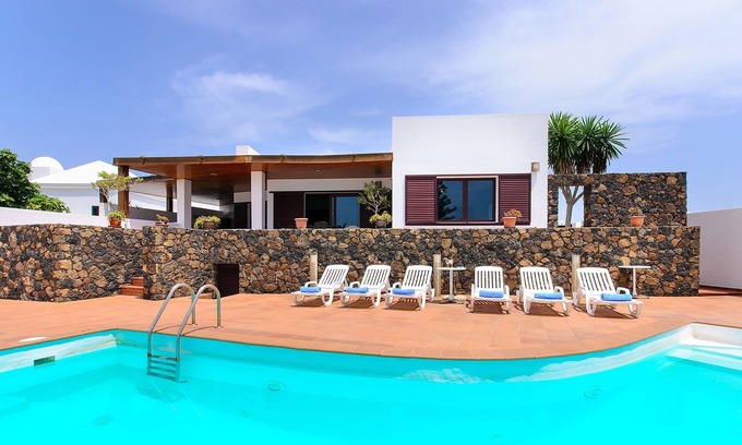 Playa del Cable Villa | Air-Conditioned Villa On the Beach with Pool, Terrace, Sea Views & Wi-Fi