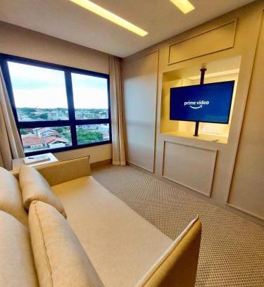 Santa Fe Apartment | Alto Luxo - Cama King Simmons e 2 Smartv