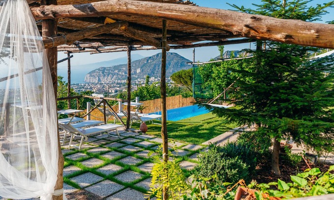 Sant'Agnello Villa | AMORE RENTALS - Villa Tina with Private Swimming Pool, Sea View, Terraces, Garden and Parking