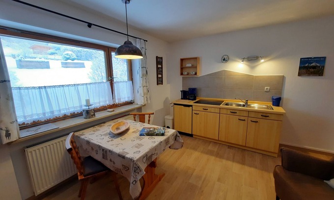 Ramsau Apartment | Apartment no. 2, 1-2 persons, 45 sqm, 1st floor with private terrace, south-facing