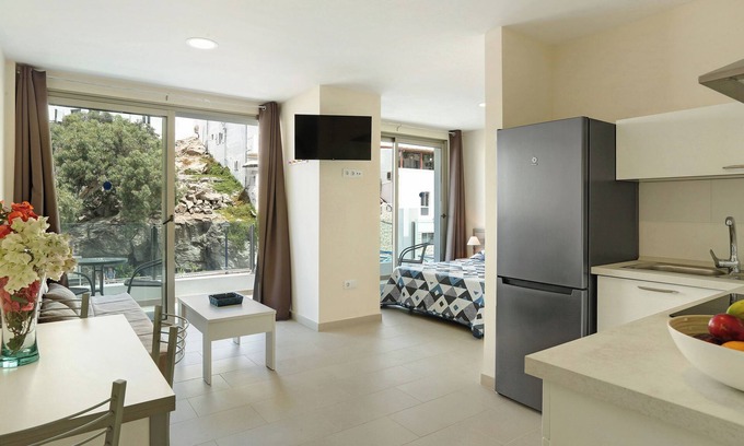 Playa de Mogan Apartment | Apartment Albamar 1D with Mountain View, Wi-Fi, A/C & Balcony