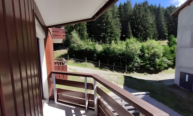 Les Adrets Apartment | Apartment 'Le May'hé - Studio Cabin and Balcony' with Mountain View and Balcony