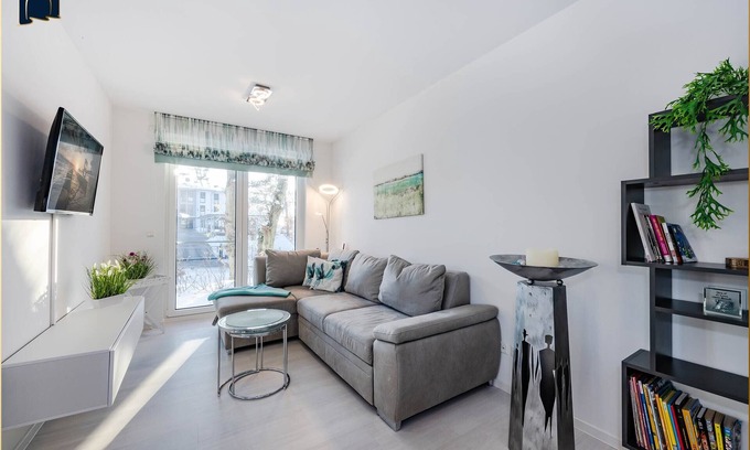 Zirchow Apartment | Apartment on the Szczecin Lagoon, with terrace, sauna and leisure area
