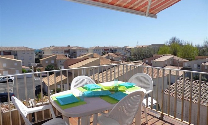 Marseillan Apartment | Appartement cosy 2 pièces cabine, terrasse, WIFI, parking privé, proche plage à Marseillan - FR-1-326-516