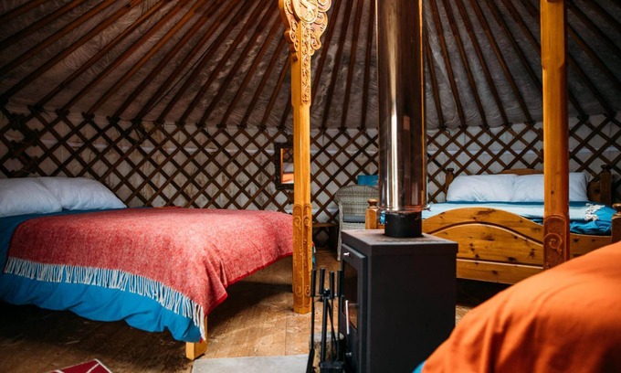 Newquay Cabin | Apple Dog - A luxury spacious dog friendly Yurt in stunning 62 acre estate near Newquay