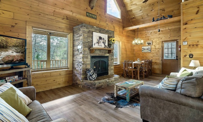 Sevierville Cabin | Awesome deals, King bed, Hot Tub, Private, Arcade, Real log cabin