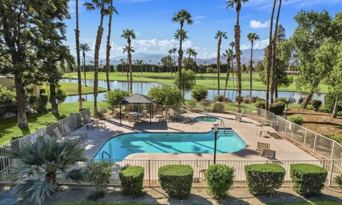 Palm Springs Condo | Awesome lake, golf course, mountain view Desert Princess Country Club condo!