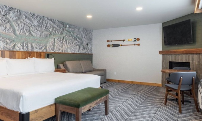 Banff Apartment | Banff | Spacious King Suite | Fireplace + Balcony