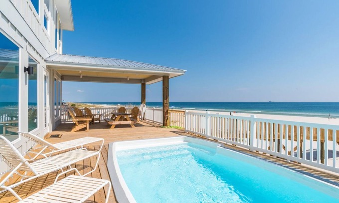 Fort Morgan House | Barefoot - Luxury Beachfront, Private Pool, Elevator