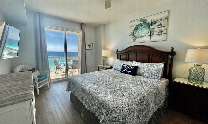 Panama City Beach Condo | Beach Front Master on Gulf Free Beach Chairs and Activities Daily!