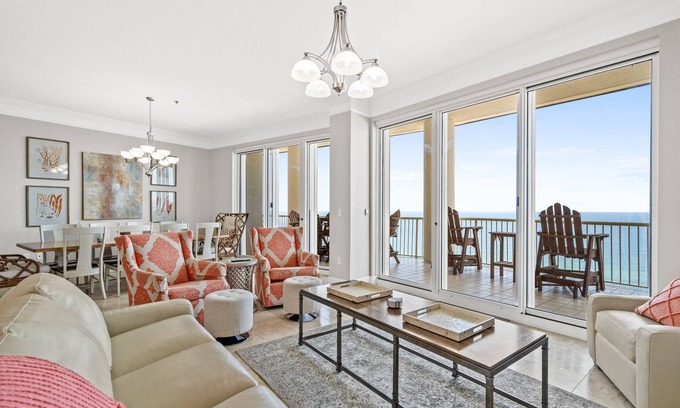 Fort Morgan Condo | Beach Front Penthouse 4 Top Floor! K/K/K/K/tw/tw-Ocean Front 70 ft Balcony-Pools