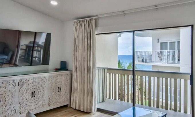 Seagrove Beach Condo | Beach view from balcony, community pool, walkable to restaurants & shopping!