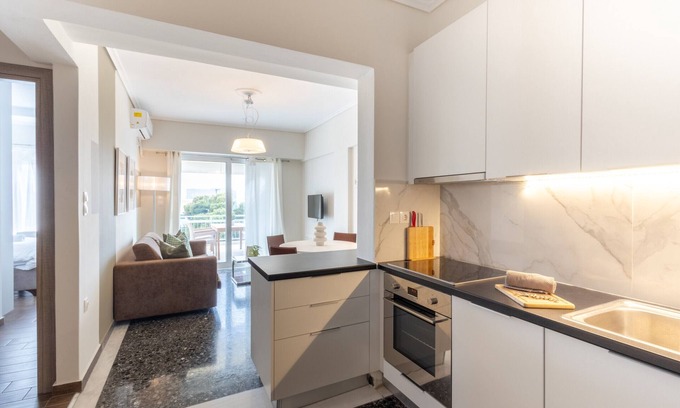 Voula Apartment | Beachfront 2-Bedroom Stay in Voula
