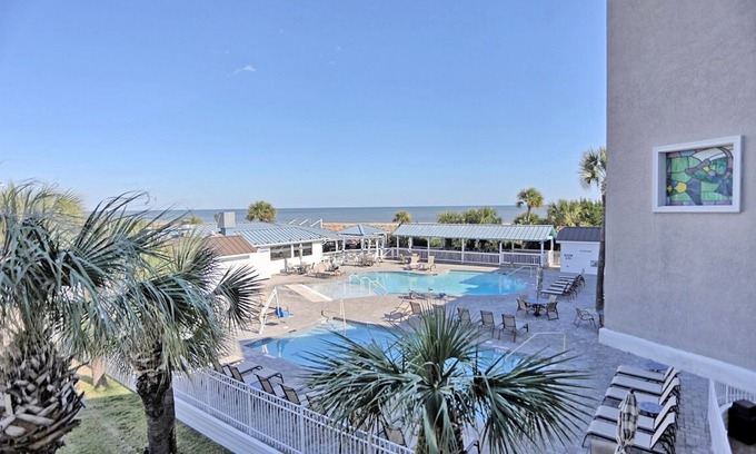 Tybee Island Condo | Beachfront Condo 227 with brand new pool Luxury 2 BR at Beachside Colony