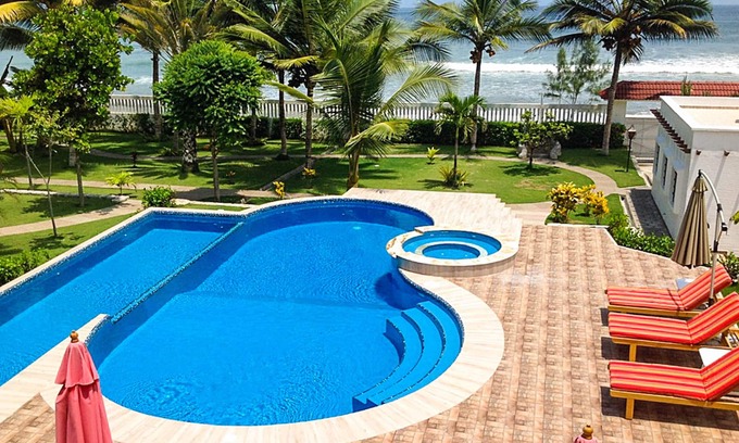 Comuna San Jose House | Beachfront, large Pool, lap pool, & Jacuzzi, Barbecue area, Spectacular Gardens