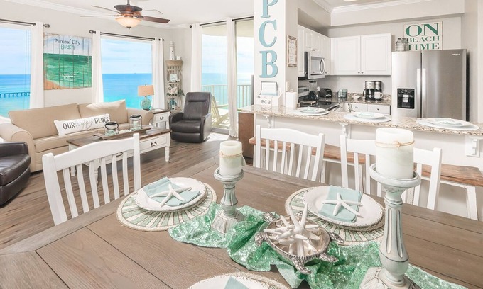 Panama City Beach Condo | Beachfront near Pier Park with family friendly amenities, sleeps 4