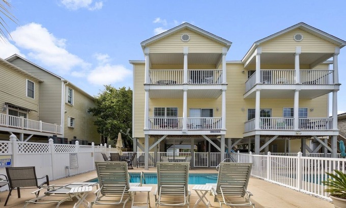 Surfside Beach House | Beautiful 3rd row ocean view home with private pool. Walk to ocean, food, bars.